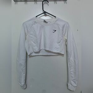 Gymshark White Long Sleeve Crop Top